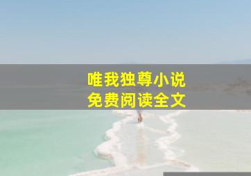 唯我独尊小说免费阅读全文