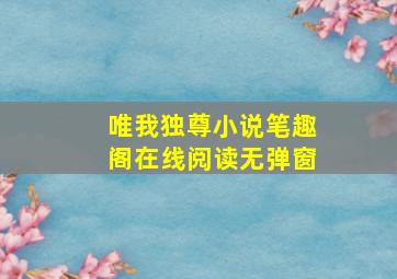 唯我独尊小说笔趣阁在线阅读无弹窗