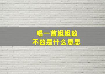 唱一首姐姐凶不凶是什么意思