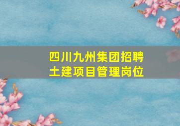 四川九州集团招聘土建项目管理岗位