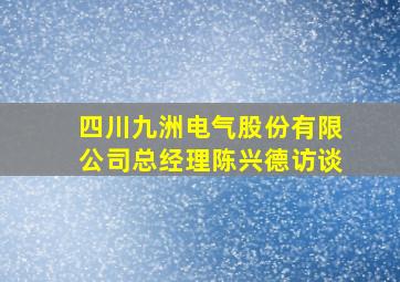 四川九洲电气股份有限公司总经理陈兴德访谈