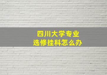 四川大学专业选修挂科怎么办