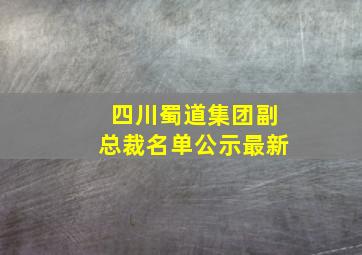 四川蜀道集团副总裁名单公示最新