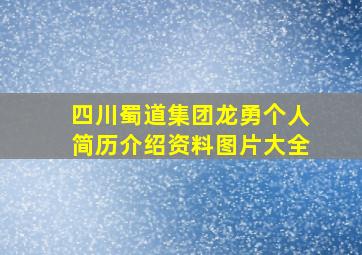 四川蜀道集团龙勇个人简历介绍资料图片大全