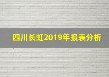 四川长虹2019年报表分析