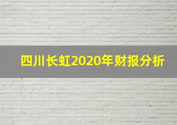 四川长虹2020年财报分析