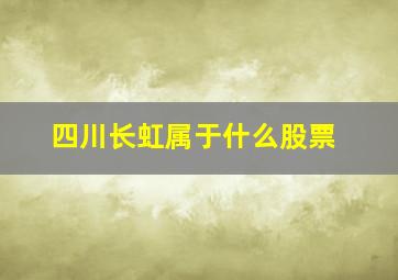 四川长虹属于什么股票