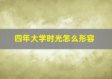 四年大学时光怎么形容