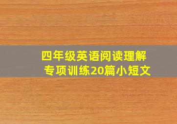 四年级英语阅读理解专项训练20篇小短文