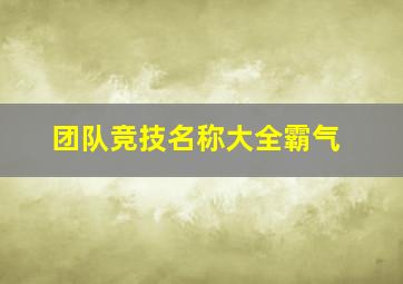 团队竞技名称大全霸气