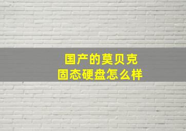 国产的莫贝克固态硬盘怎么样