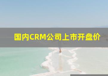 国内CRM公司上市开盘价