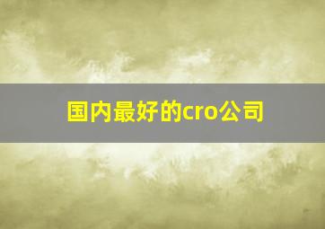 国内最好的cro公司