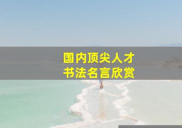 国内顶尖人才书法名言欣赏