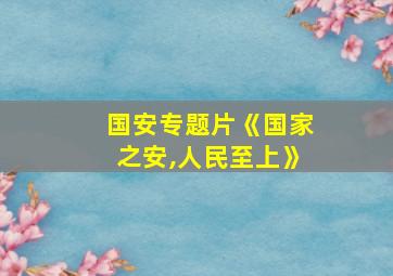 国安专题片《国家之安,人民至上》