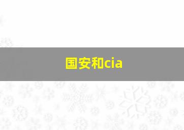 国安和cia