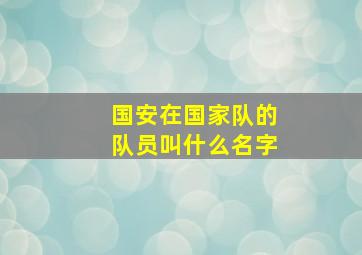 国安在国家队的队员叫什么名字