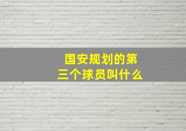 国安规划的第三个球员叫什么