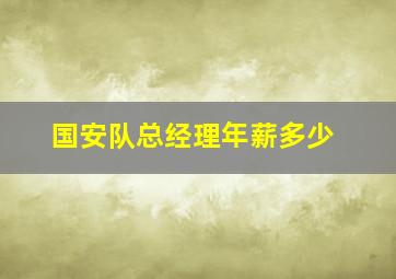 国安队总经理年薪多少