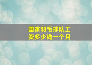 国家羽毛球队工资多少钱一个月