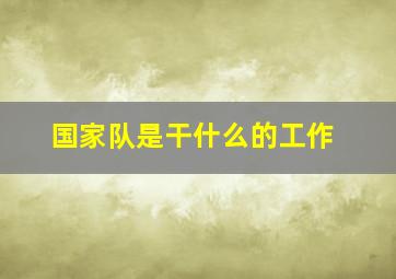 国家队是干什么的工作