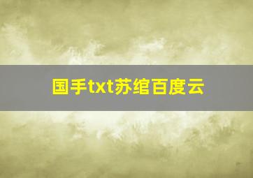 国手txt苏绾百度云