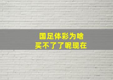 国足体彩为啥买不了了呢现在