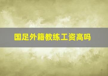 国足外籍教练工资高吗