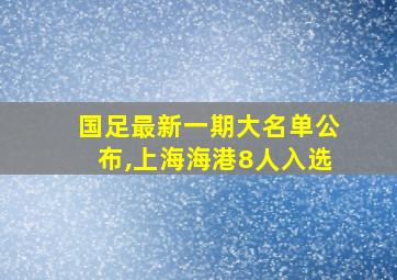 国足最新一期大名单公布,上海海港8人入选