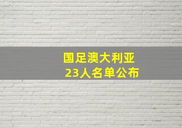 国足澳大利亚23人名单公布