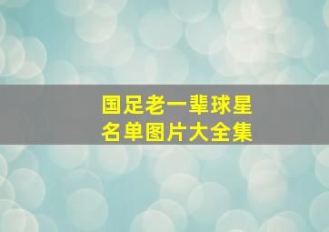 国足老一辈球星名单图片大全集