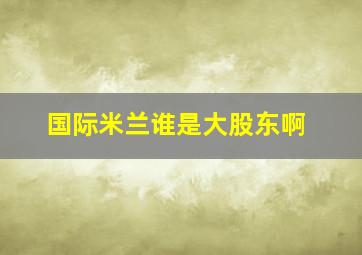 国际米兰谁是大股东啊