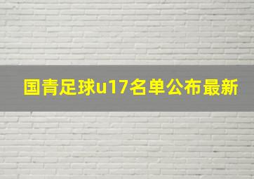 国青足球u17名单公布最新