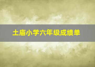 土庙小学六年级成绩单