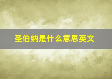 圣伯纳是什么意思英文