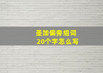 圣加偏旁组词20个字怎么写