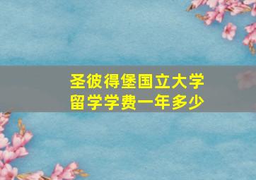 圣彼得堡国立大学留学学费一年多少