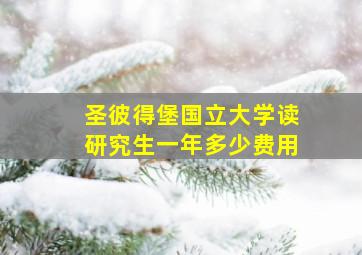 圣彼得堡国立大学读研究生一年多少费用