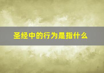 圣经中的行为是指什么