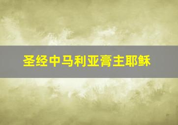 圣经中马利亚膏主耶稣