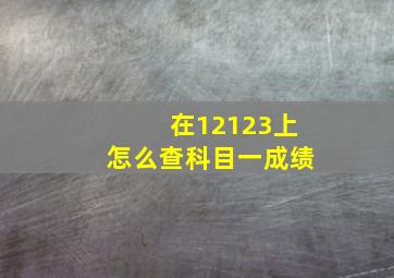 在12123上怎么查科目一成绩