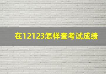 在12123怎样查考试成绩