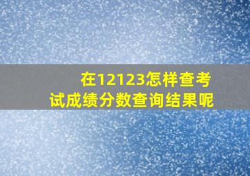 在12123怎样查考试成绩分数查询结果呢