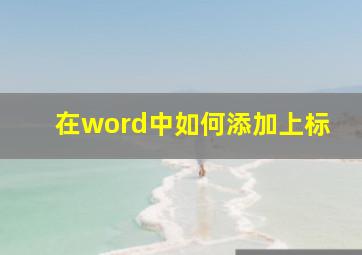 在word中如何添加上标