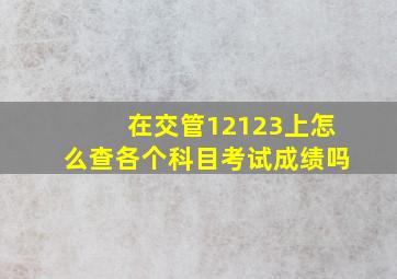 在交管12123上怎么查各个科目考试成绩吗