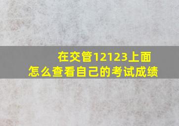 在交管12123上面怎么查看自己的考试成绩