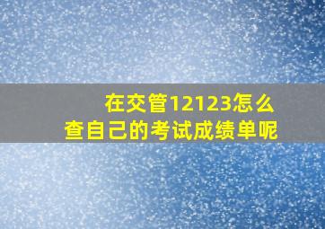 在交管12123怎么查自己的考试成绩单呢