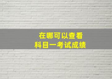 在哪可以查看科目一考试成绩