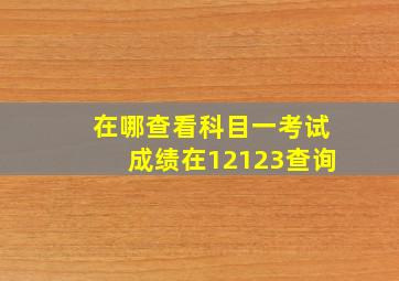 在哪查看科目一考试成绩在12123查询