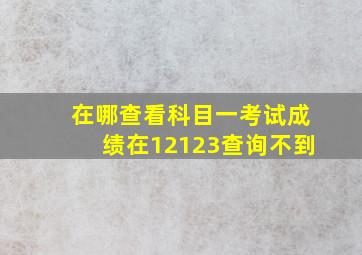 在哪查看科目一考试成绩在12123查询不到